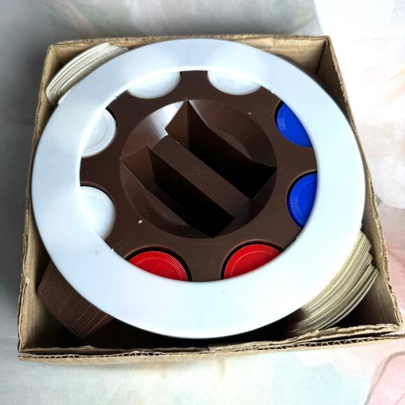 Vintage 70s Ardsley Revolving Poker Rack With 200 Chips & Two Decks Of Cards - Picture 5 of 7